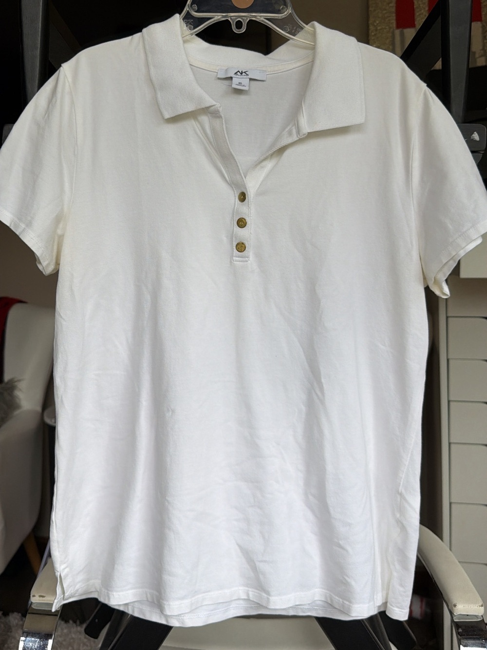 Anne Klein sport white short sleeve shirt